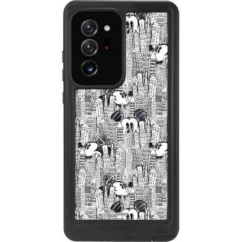 Disney Mickey Mouse Cityscape Sketch Galaxy Note20 Ultra 5G Waterproof Case